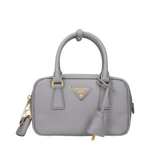 Prada Gray Leather Women's Handbag